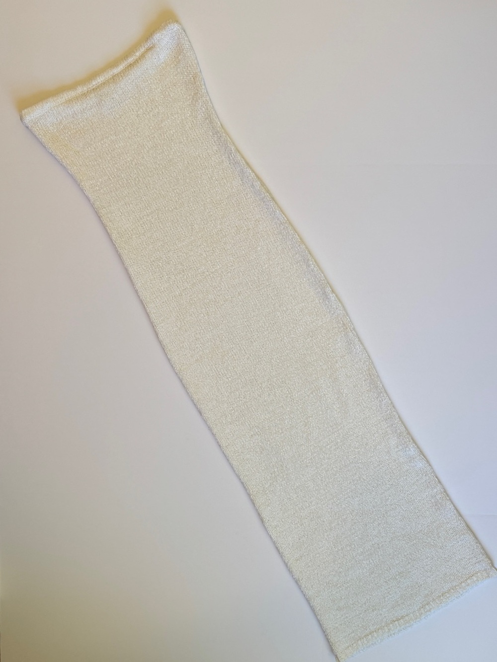 MESHKI ivory knitted strapless maxi dress size XS